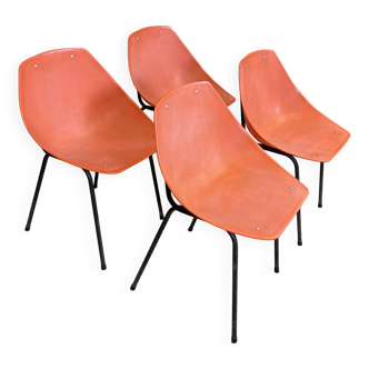 Set of 4 orange Guariche chairs