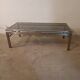 Table basse design vintage verre fumé