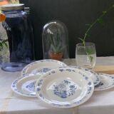 3 bowls and 5 blue plates