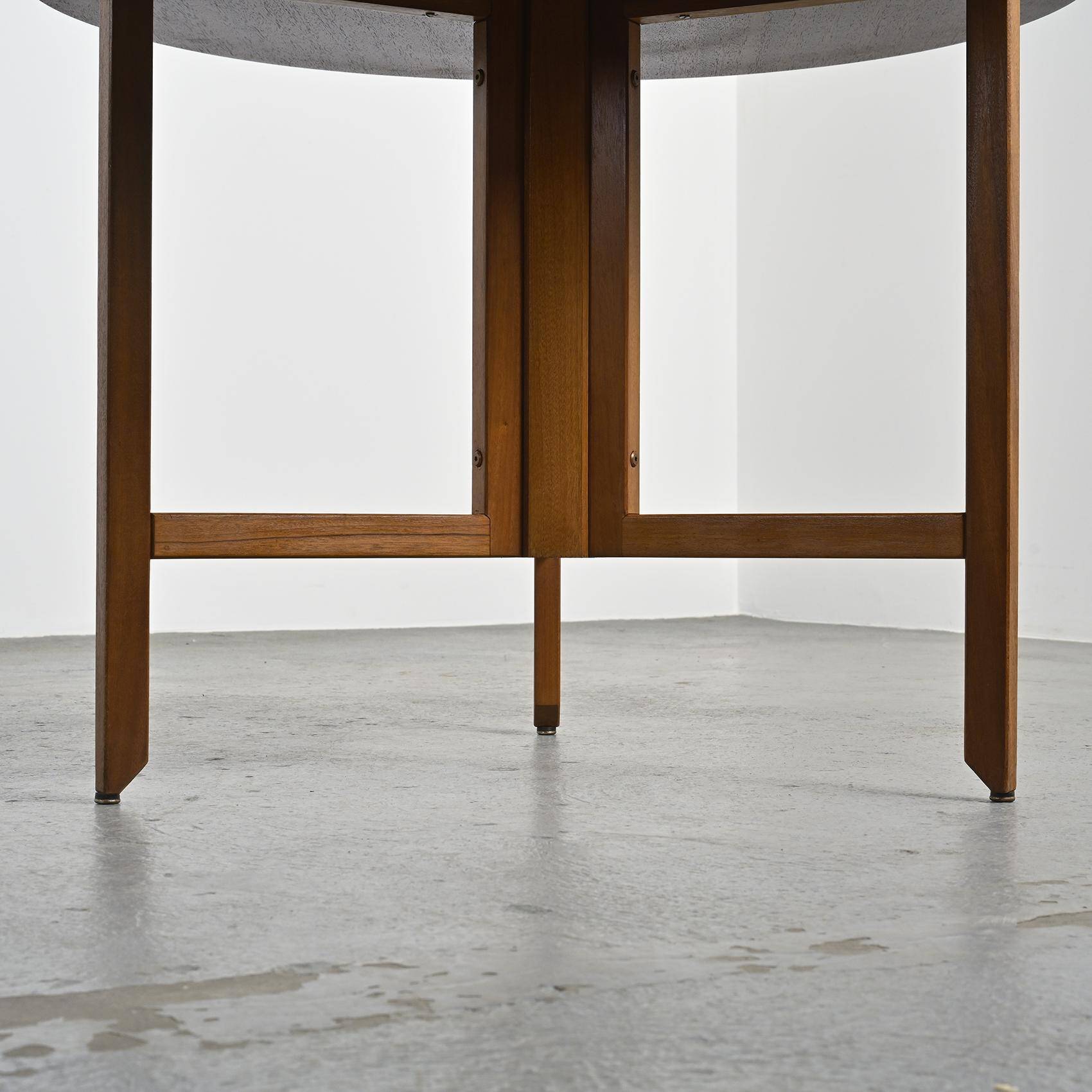 André Sornay round mahogany table, Sornay Furniture 1960