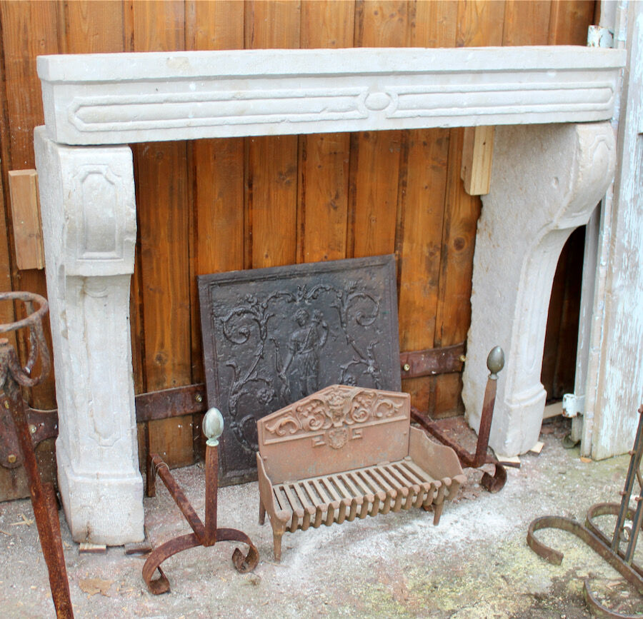 Stone fireplace