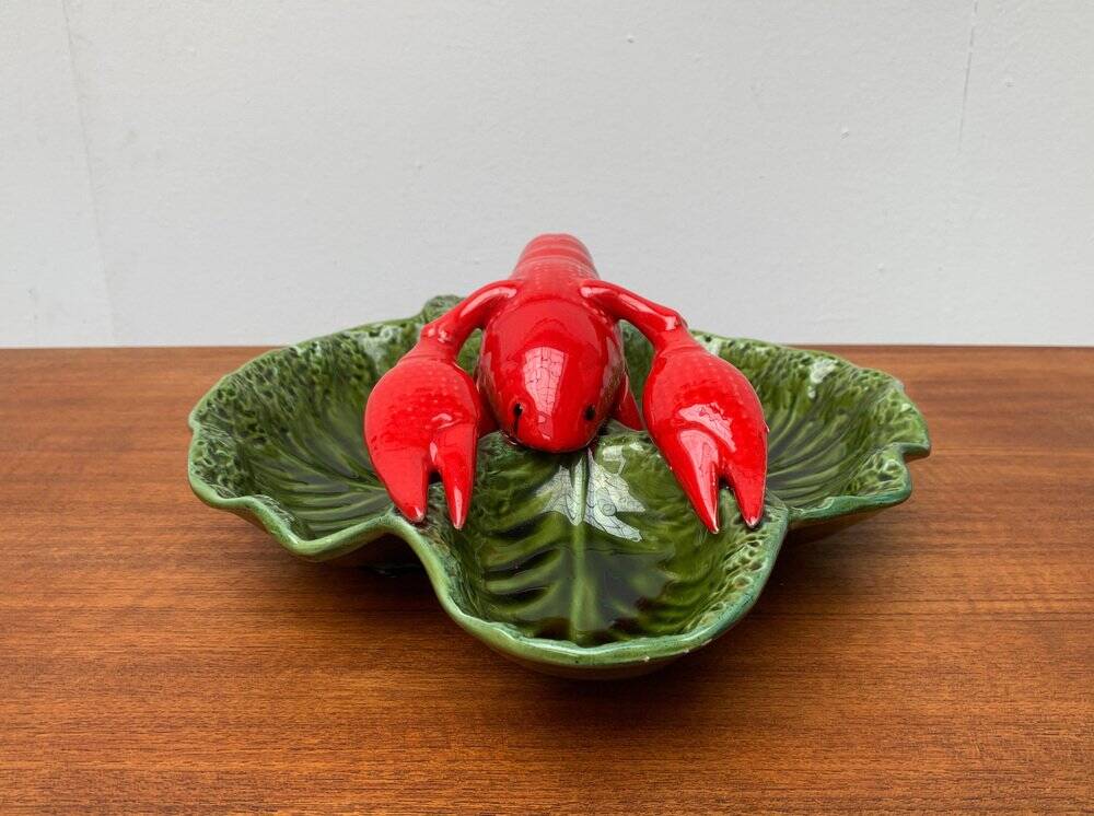 Vintage Italian lobster-shaped pottery sculpture.