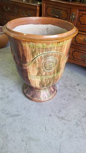 Large glazed terracotta flower pot Boisset Anduze 2002