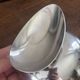 Vintage set of 6 stainless steel bowls, two-in-one design for ice cream and avocados.