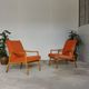 Pair of armchairs by Jiri Jiroutek for Interier Praha, orange color 1970