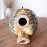 Decorative bird in glazed earthenware, Europe, around 1960.