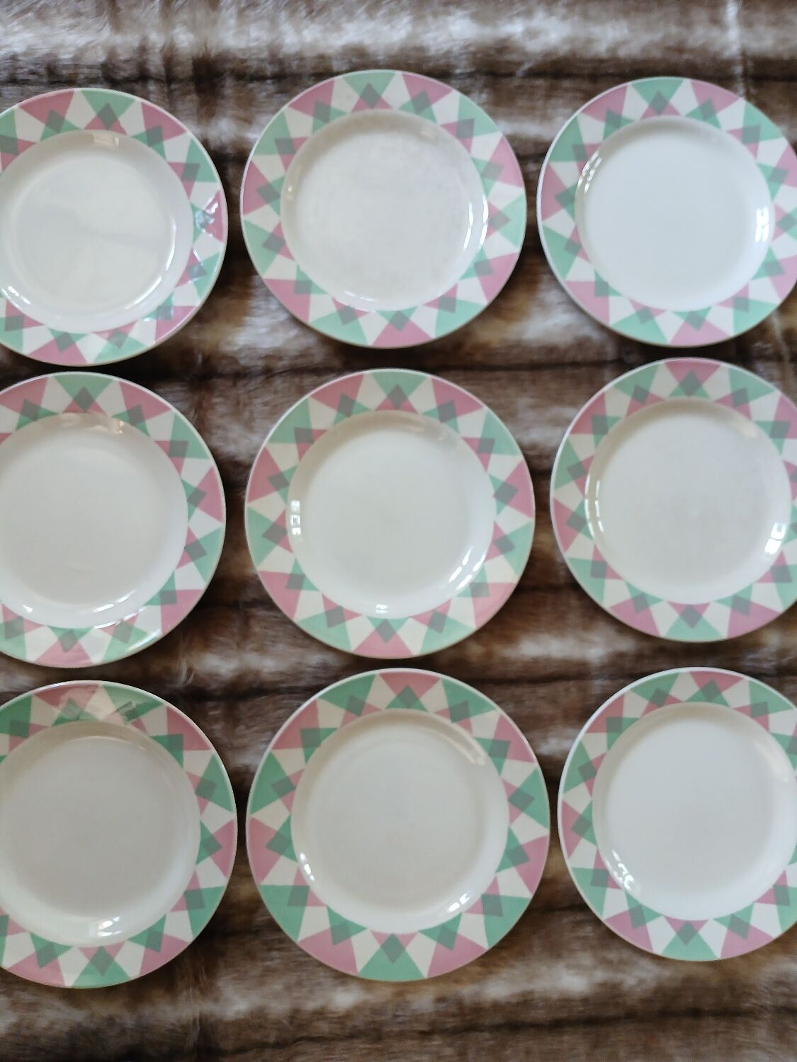 20 antique flat plates from Digoin and Sarreguemines