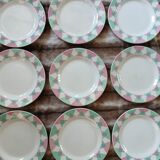 20 antique flat plates from Digoin and Sarreguemines