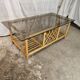 Rattan coffee table with smoked glass top 1970