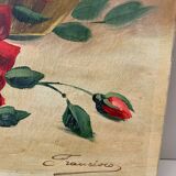 Ancienne peinture de roses