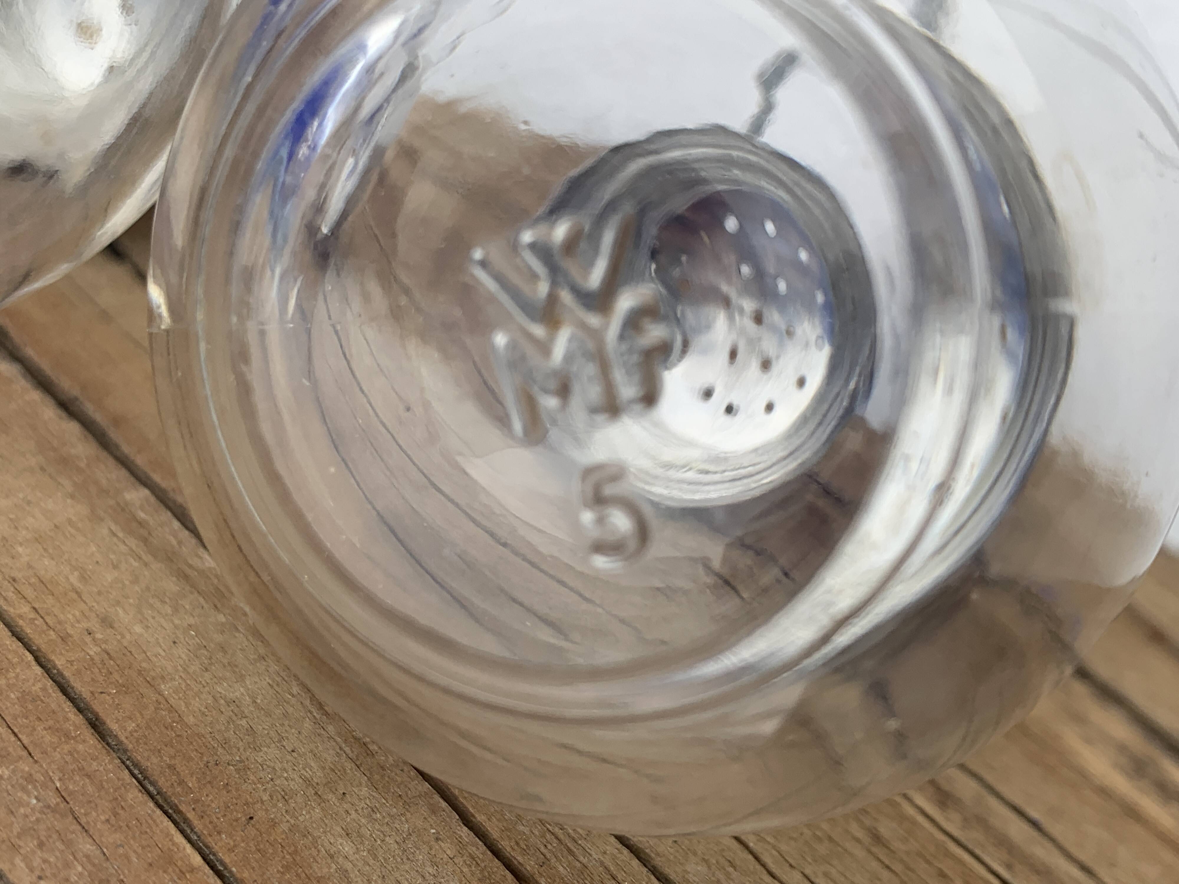 German salt and pepper shaker WMF in metal and glass, 1970