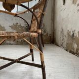 Popular rope, wicker and wood chair