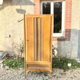 Chest of drawers wood and rattan cabinet