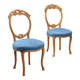 Antique beech chairs with upholstered seats, Italy, 19th century.