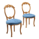 Antique beech chairs with upholstered seats, Italy, 19th century.