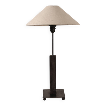 Lampe haute suédoise en bois et fer, style milieu du XXe siècle