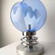 1970s Toni Zuccheri 'Membrane' Blue Murano Glass & Chrome Table Lamp