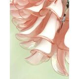 Contemporary White and Pink “Selle” Murano Glass Petali Chandelier