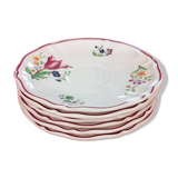 6 hand-painted Sarreguemines Strasbourg model saucers