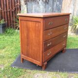 Commode vintage à pieds compas en chêne
