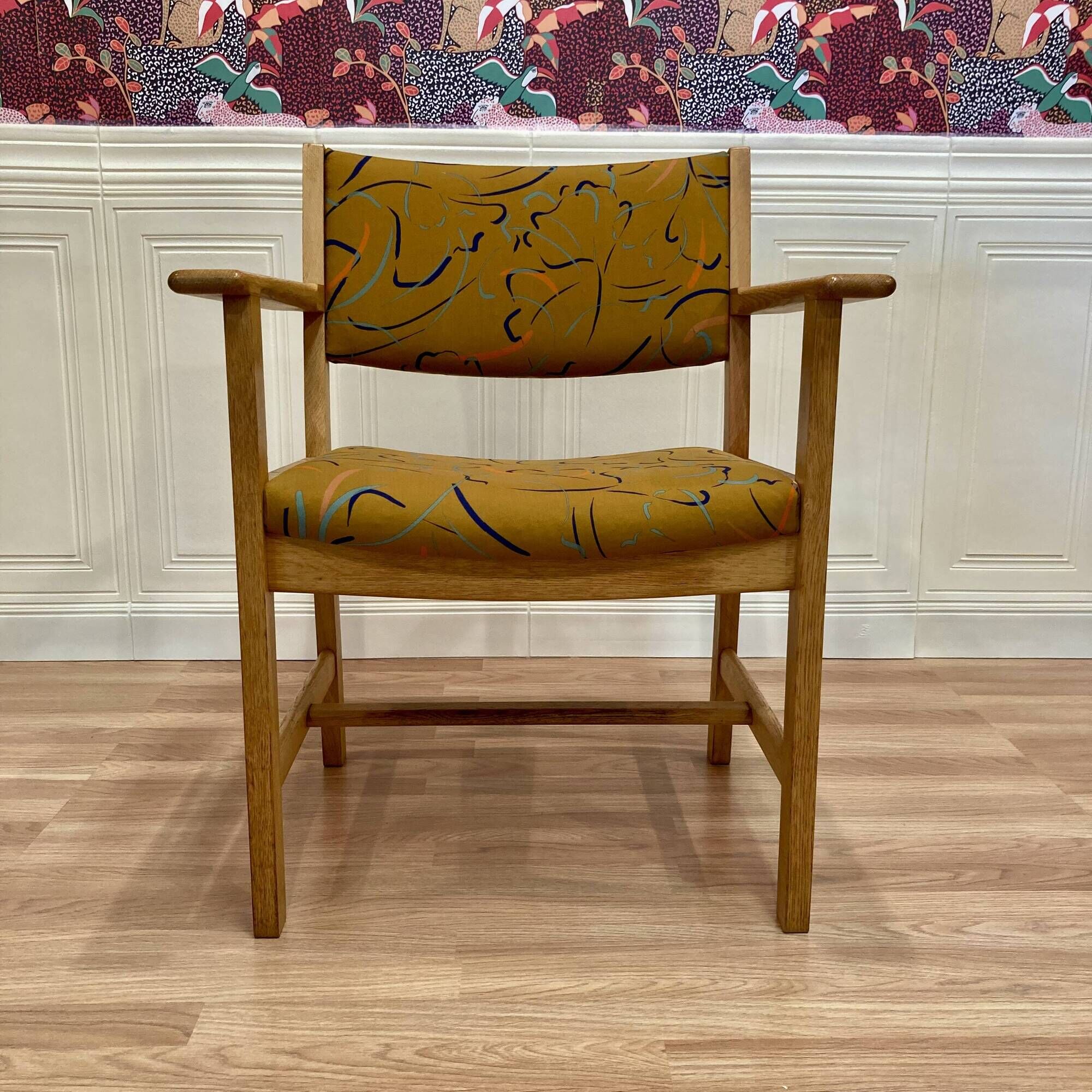 Set of 6 armchairs stamped Hans Wegner "Scandinavian design" 1960.