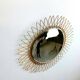 Vintage Bohemian golden sunburst mirror, 1960s
