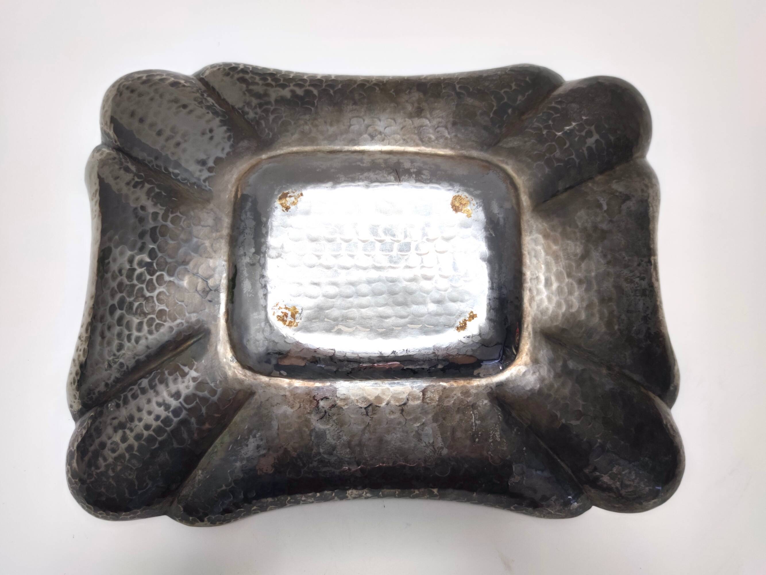 Vintage Rectangular Embossed Silver Plated Tray / Centerpiece by Olri, Italy
