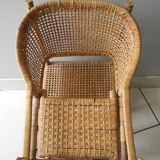 vintage rattan bamboo baby doll chair