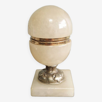 Alabaster and bronze candy box