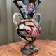 Vase with floral pattern handle signed "Vallauris 610"