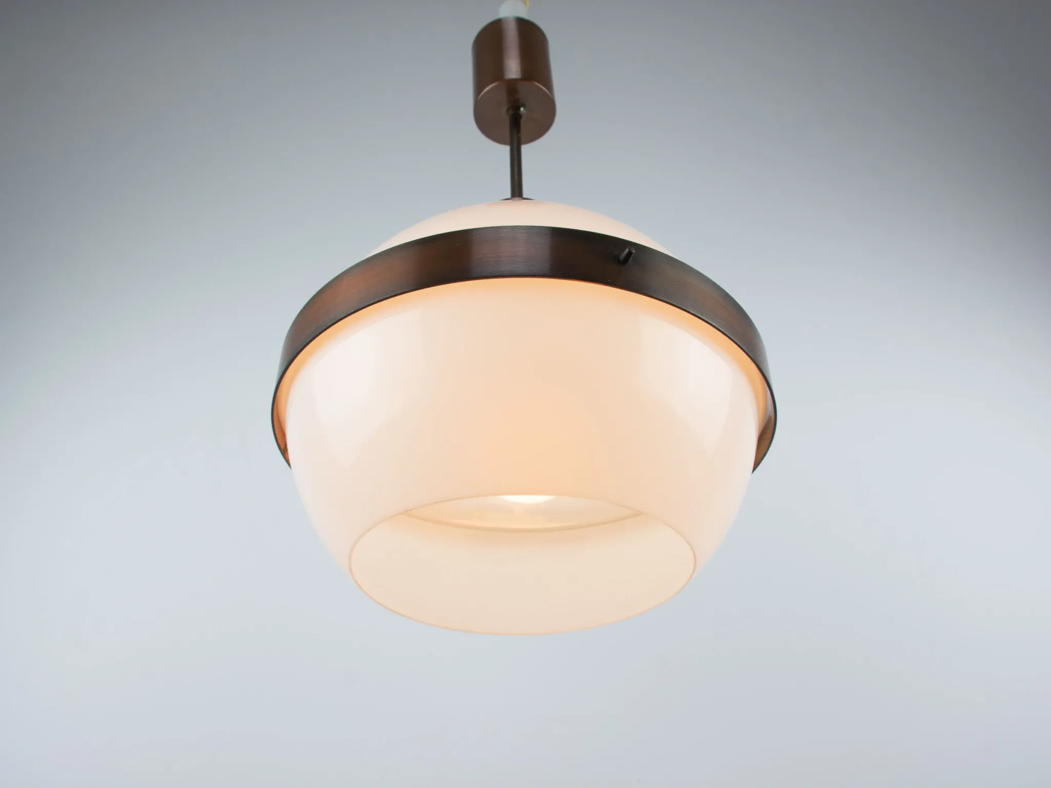 UFO Pendant Light – Vintage Space Age Acrylic Hanging Lamp, Copper/Bronze B