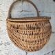 Antique hanging basket in wicker – French artisanal weaving