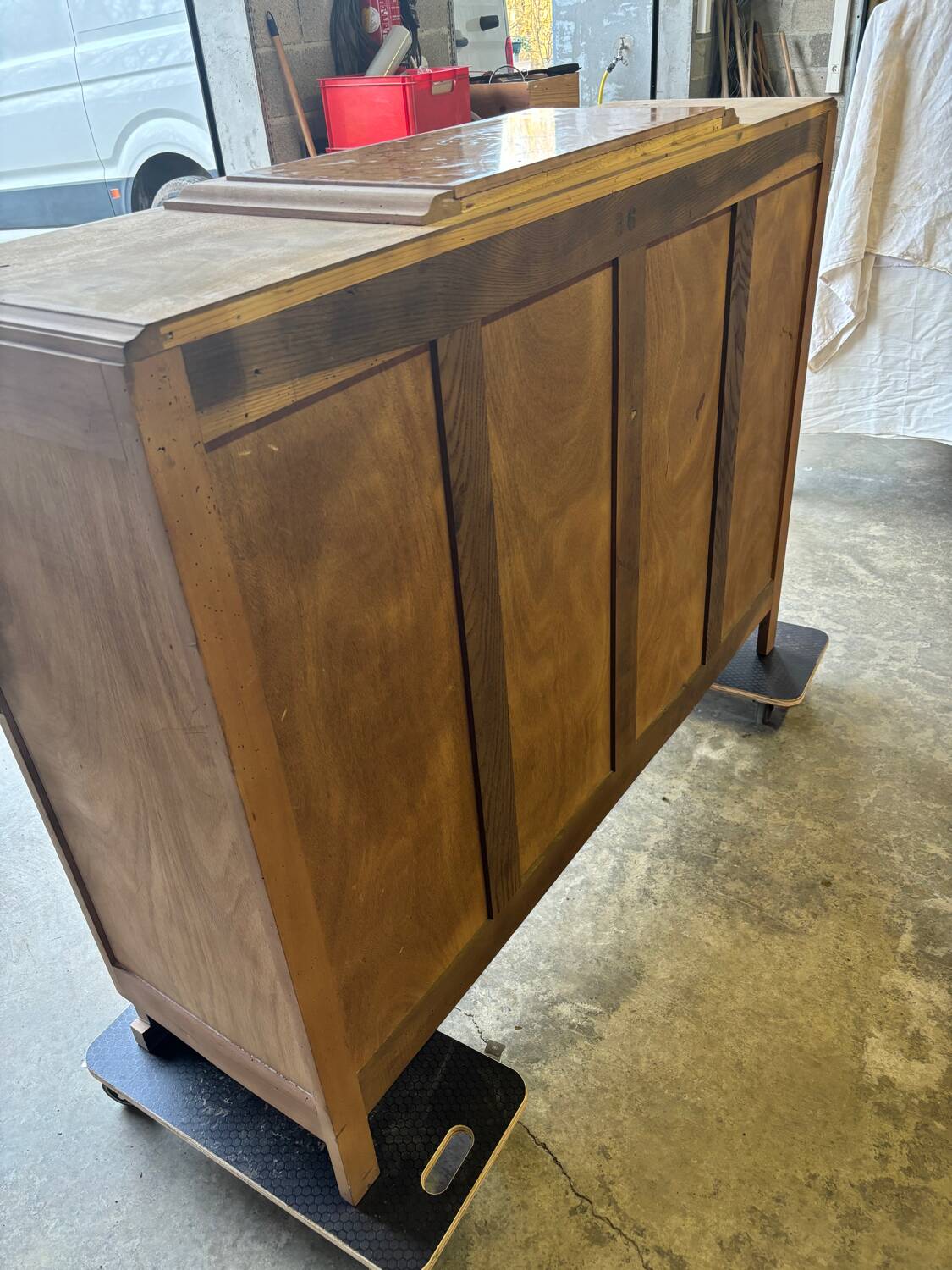 Raw wood sideboard