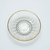 Salad bowl and 4 glass bowls with gilding, 1930 fruit salad service.