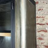 Bibliothèque /meuble de rangement en acier patiné et noire 1980