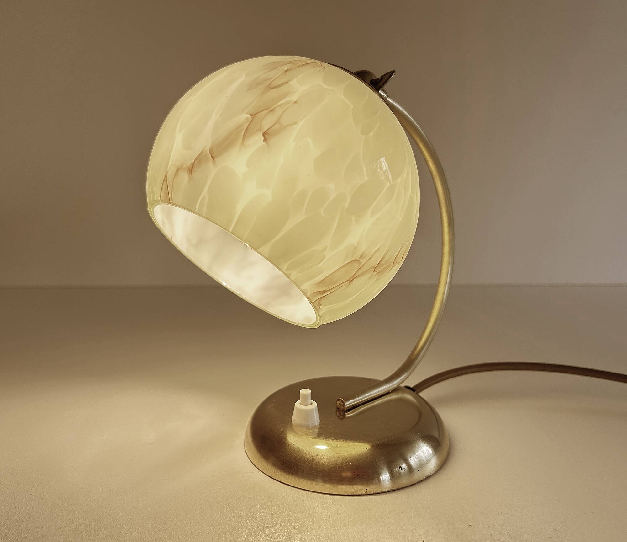 Art Deco Lamp Green Glass Brass