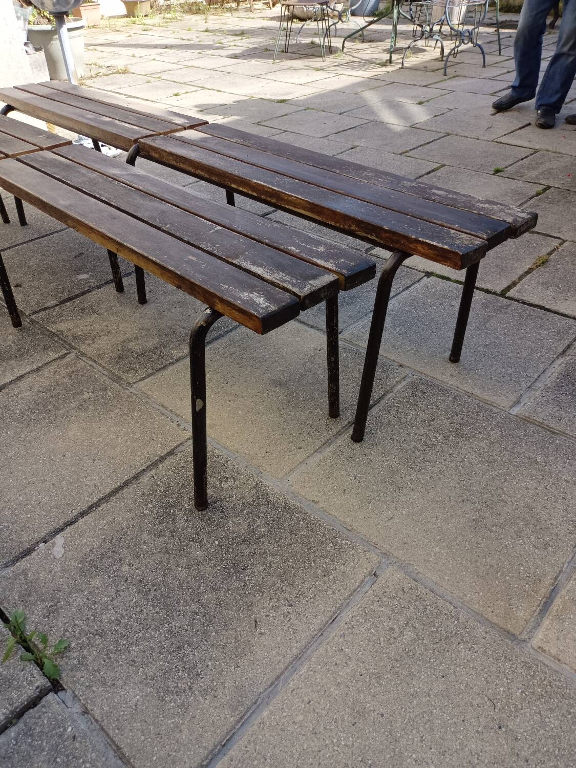 Pair of industrial benches