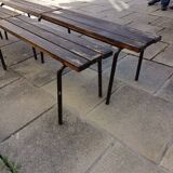 Pair of industrial benches