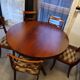 Table + extensions and chairs Gerbeau mahogany vintage wood