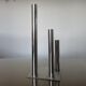 Triple candle holder, modernist, minimalist stainless steel 1970
