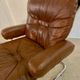 Vintage mid-century Scandinavian cognac leather lounge chair by Harald Relling