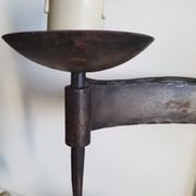 Duo of wrought iron wall lamps by Jean Touret Atelier Marolles