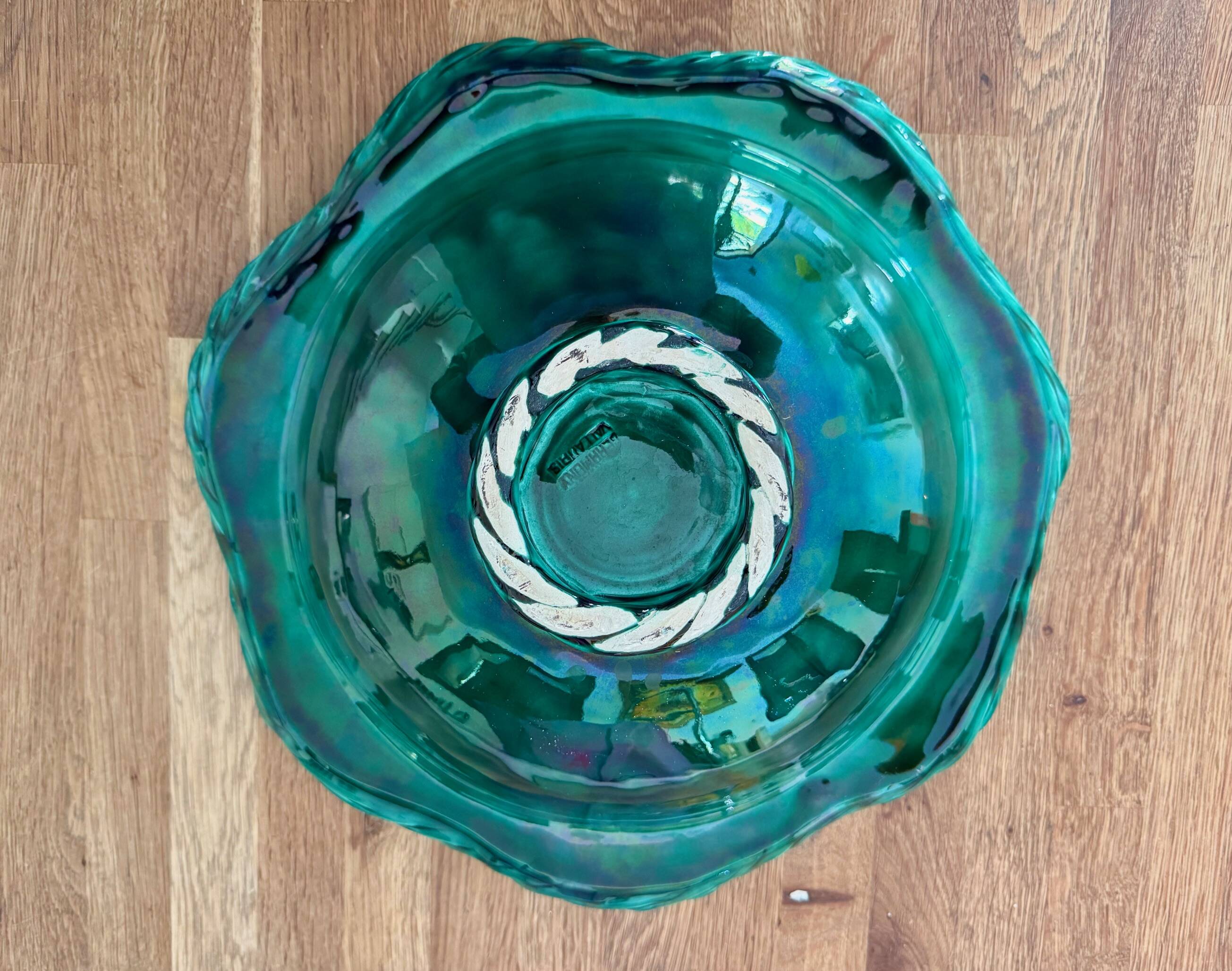 Large glazed ceramic platter from Vallauris