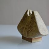 Brutalist stoneware vase Signed to be identified