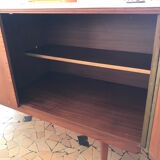 Teak and brass 140cm