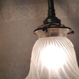 Art Deco wall sconce in porcelain, brass and crystal - early 20th century