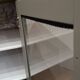 Glass sideboard with wooden top