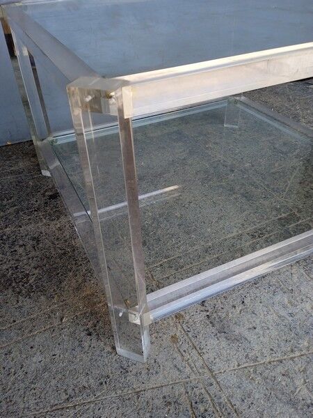Coffee table furniture marsh plexi / glass ep 1970s