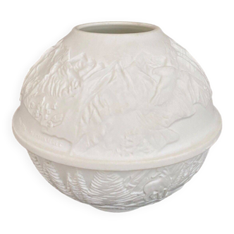 Lithosphere tealight holder by Philippe Desmoulières in porcelain France