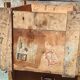 Industrial box in raw fir wood shipping SNCF bicycle equipment Necto 50s 1950s